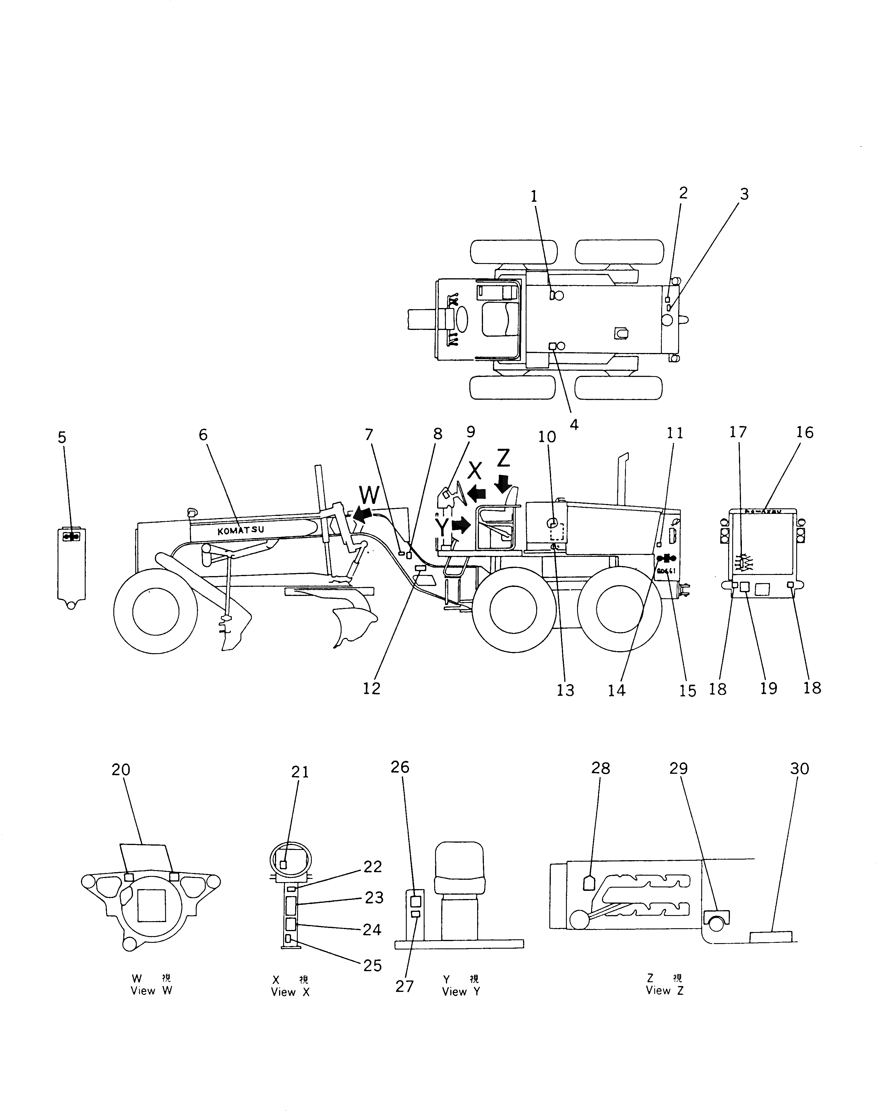 Схема запчастей Komatsu GD661A-1 - МАРКИРОВКА (ИРАН) МАРКИРОВКА¤ ИНСТРУМЕНТ И РЕМКОМПЛЕКТЫ