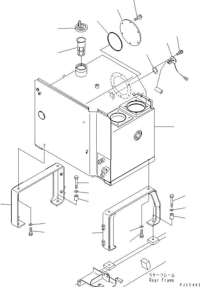 Схема запчастей Komatsu GD675-3A - ТОПЛИВН.¤ ГИДР. БАК. AND ЭЛЕМЕНТЫ КРЕПЛЕНИЯ(№-) ТОПЛИВН. БАК. AND КОМПОНЕНТЫ
