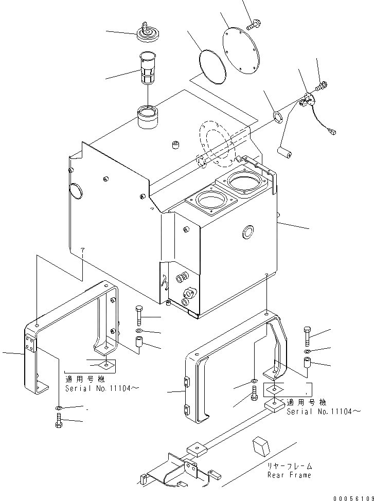 Схема запчастей Komatsu GD675-3A - ТОПЛИВН.¤ ГИДР. БАК. AND ЭЛЕМЕНТЫ КРЕПЛЕНИЯ(№-) ТОПЛИВН. БАК. AND КОМПОНЕНТЫ