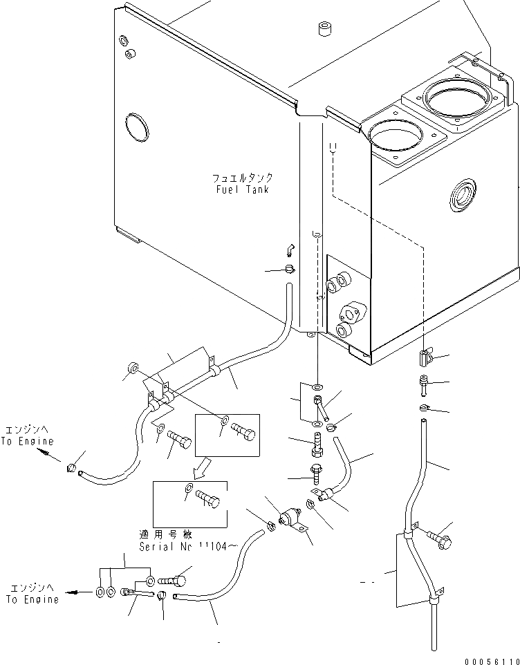 Схема запчастей Komatsu GD675-3A - ТОПЛИВОПРОВОД. ТОПЛИВН. БАК. AND КОМПОНЕНТЫ