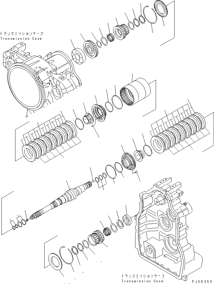 Схема запчастей Komatsu GD675-3A - ТРАНСМИССИЯ (ПЕРЕД. НИЗ. И РЕВЕРС МУФТА) ТРАНСМИССИЯ
