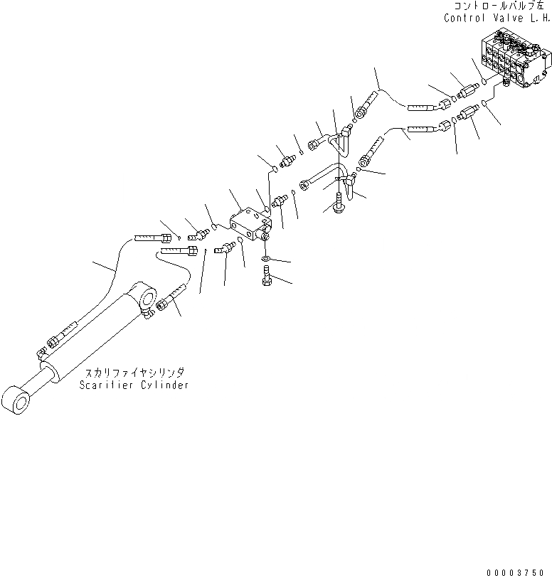 Схема запчастей Komatsu GD675-3A - ГИДРОЛИНИЯ (SCARIFIER ЛИНИЯ) ГИДРАВЛИКА