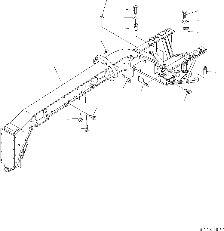 Схема запчастей Komatsu GD675-3A - ПЕРЕДН. РАМА И ПАЛЕЦ РАМА И КОМПОНЕНТЫ