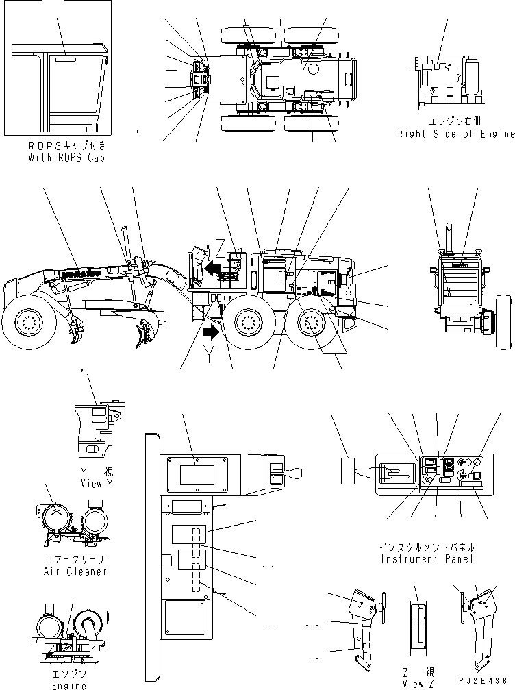 Схема запчастей Komatsu GD675-3A - МАРКИРОВКА (ИНДОНЕЗИЯ)(№-) МАРКИРОВКА