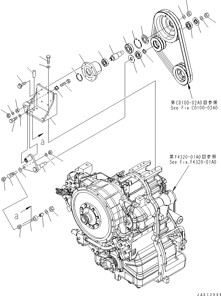 Схема запчастей Komatsu GD675-3E0 - ПРИВОД ВЕНТИЛЯТОРА (ДЛЯ ВЫСОК. ЕМК. РАДИАТОР) СИСТЕМА ОХЛАЖДЕНИЯ