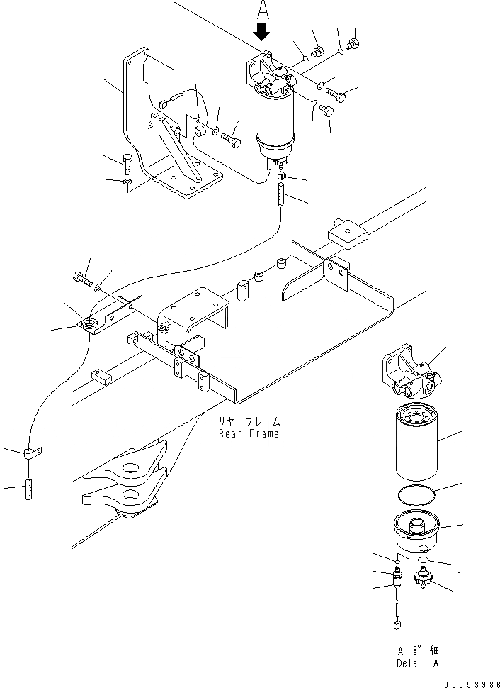 Схема запчастей Komatsu GD675-3E0 - ТОПЛИВН. ЛИНИЯ (ФИЛЬТР.) ТОПЛИВН. БАК. AND КОМПОНЕНТЫ