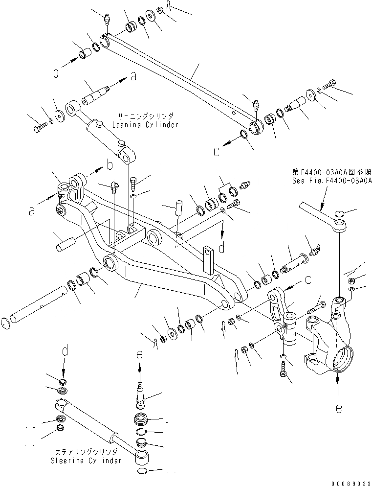 Схема запчастей Komatsu GD675-3E0 - ПЕРЕДНИЙ МОСТ (СУППОРТ МОСТА)(№7-) ТРАНСМИССИЯ