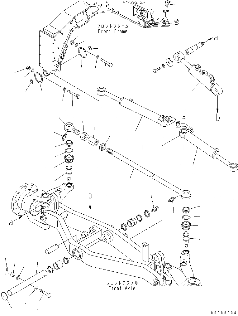 Схема запчастей Komatsu GD675-3E0 - ПЕРЕДНИЙ МОСТ (ПОПЕРЕЧНАЯ РУЛЕВ. ТЯГА)(№7-) ТРАНСМИССИЯ