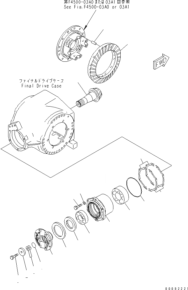 Схема запчастей Komatsu GD675-3E0 - ЗАДН. ПРИВОД МОСТ (КОНИЧЕСКАЯ ПЕРЕДАЧА)(№98-) ТРАНСМИССИЯ