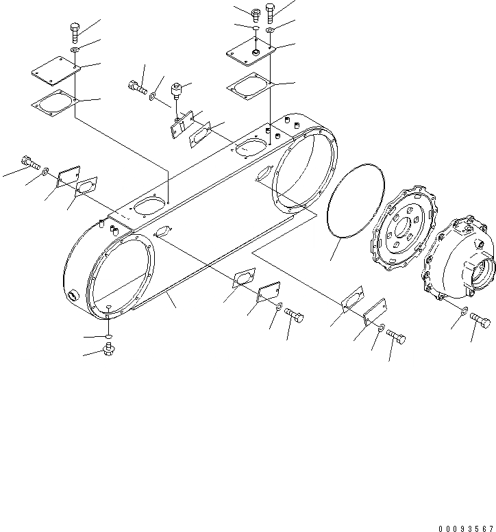 Схема запчастей Komatsu GD675-3E0 - ЗАДН. ПРИВОД МОСТ (СДВОЕНН. КОРПУС ЛЕВ.) (NO SПАЛЕЦ ДИФФЕРЕНЦ.) ТРАНСМИССИЯ
