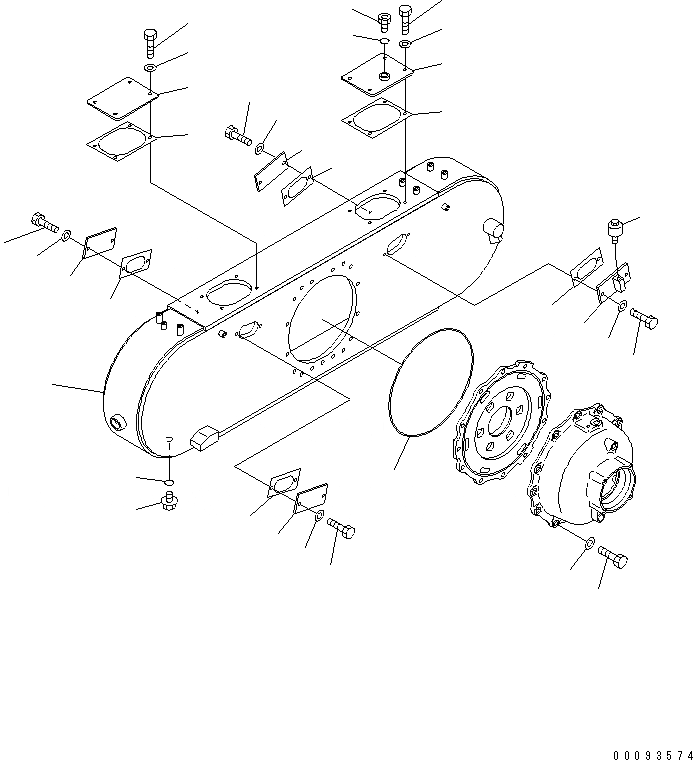 Схема запчастей Komatsu GD675-3E0 - ЗАДН. ПРИВОД МОСТ (СДВОЕНН. КОРПУС ПРАВ.) (NO SПАЛЕЦ ДИФФЕРЕНЦ.) ТРАНСМИССИЯ