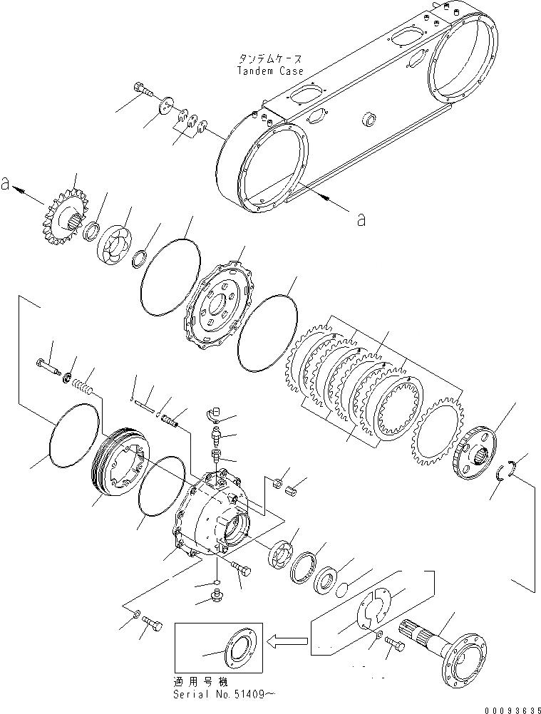 Схема запчастей Komatsu GD675-3E0 - ЗАДН. ПРИВОД МОСТ (СДВОЕНН. ПРИВОД) (ПЕРЕДН. PLANETARY) (NO SПАЛЕЦ ДИФФЕРЕНЦ.) ТРАНСМИССИЯ