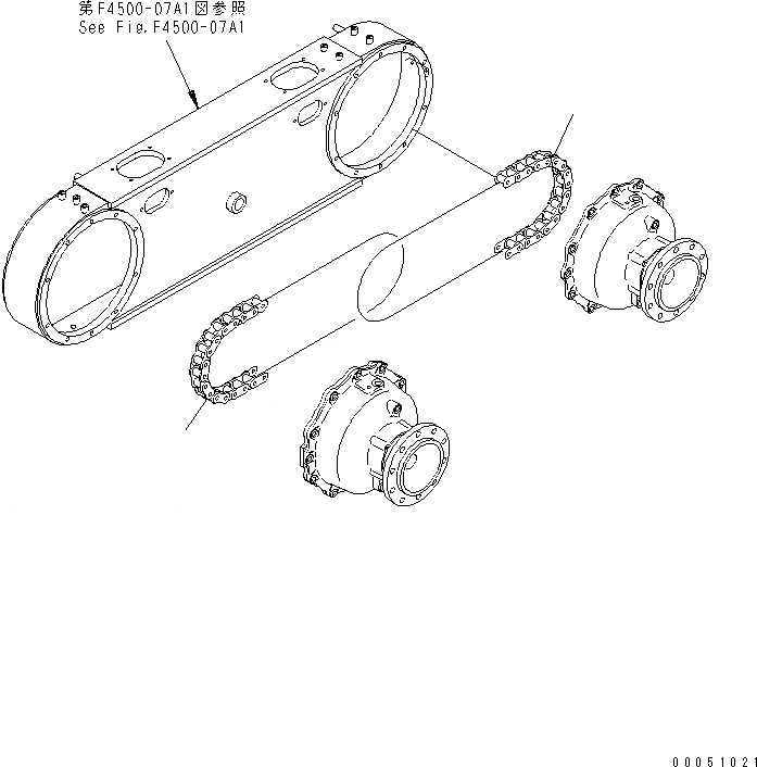 Схема запчастей Komatsu GD675-3E0 - ЗАДН. ПРИВОД МОСТ (СДВОЕНН. ПРИВОД) (ЗВЕЗДОЧКА ЦЕПЬ) (бЛОК. ДИФФЕРЕНЦИАЛА ТИП) ТРАНСМИССИЯ