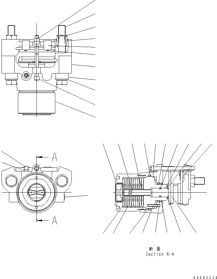 Схема запчастей Komatsu GD675-3E0 - ЗАДН. ПРИВОД МОСТ (ТОРМОЗ. CALIPER) (ВНУТР. ЧАСТИ)(№8-8) ТРАНСМИССИЯ