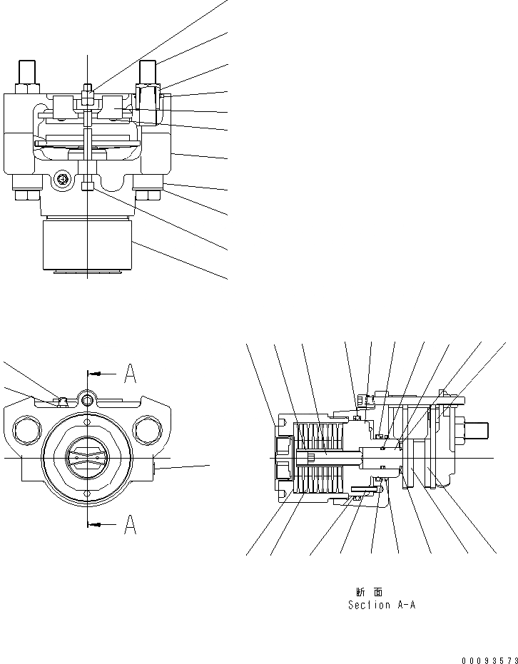 Схема запчастей Komatsu GD675-3E0 - ЗАДН. ПРИВОД МОСТ (ТОРМОЗ. CALIPER) (ВНУТР. ЧАСТИ)(№9-) ТРАНСМИССИЯ
