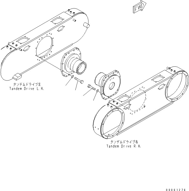 Схема запчастей Komatsu GD675-3E0 - ЗАДН. ПРИВОД МОСТ (КОНЕЧНАЯ ПЕРЕДАЧА-СДВОЕНН. КОРПУС ЭЛЕМЕНТЫ КРЕПЛЕНИЯ) (NO SПАЛЕЦ ДИФФЕРЕНЦ.) ТРАНСМИССИЯ