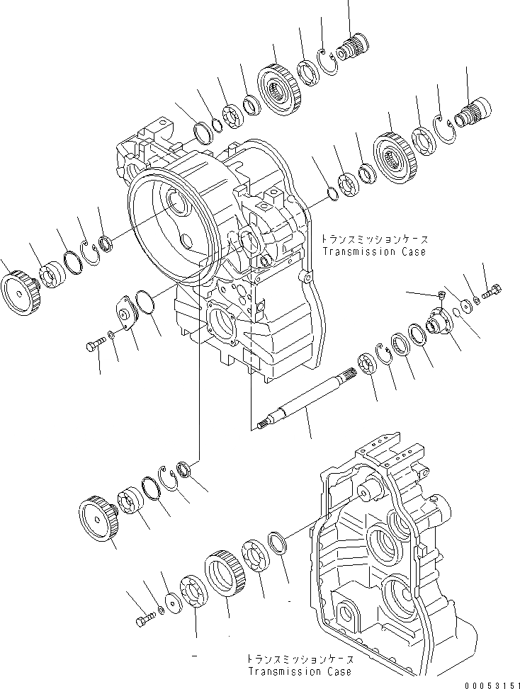 Схема запчастей Komatsu GD675-3E0 - ТРАНСМИССИЯ (МЕХ-М ОТБОРА МОЩН-ТИ И ЛЕНИВЕЦ) ТРАНСМИССИЯ