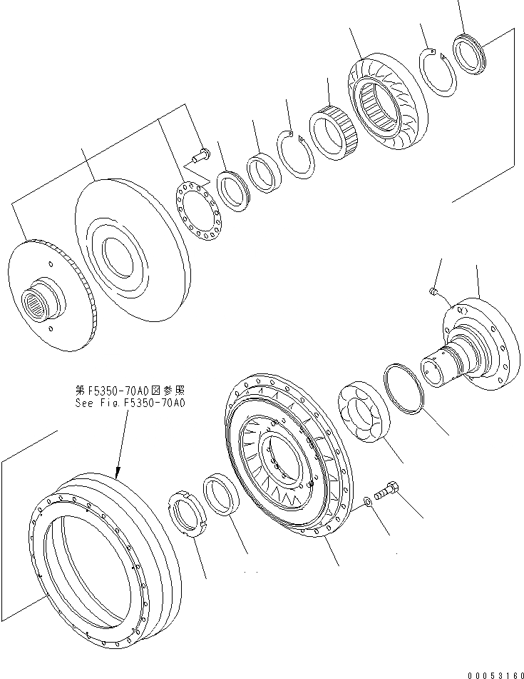 Схема запчастей Komatsu GD675-3E0 - ГИДРОТРАНСФОРМАТОР (BARE) ТРАНСМИССИЯ