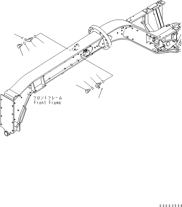 Схема запчастей Komatsu GD675-3E0 - ПЕРЕДН. КЛАПАН (ПАТРУБОК) ГИДРАВЛИКА