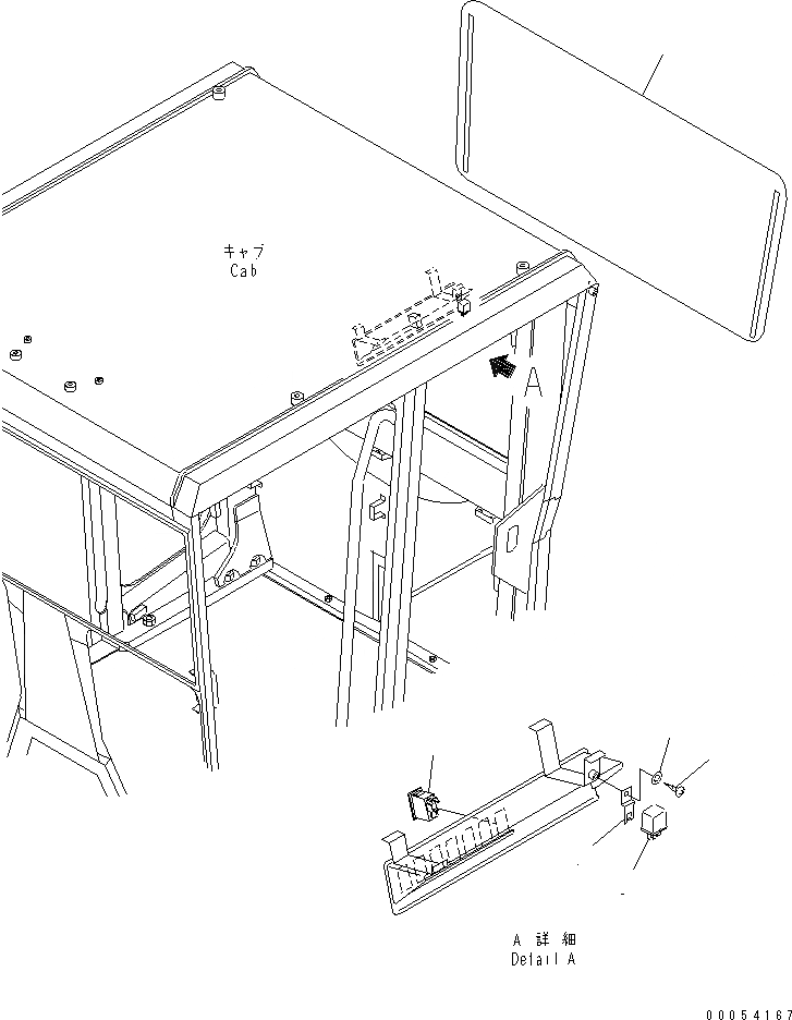 Схема запчастей Komatsu GD675-3E0 - КАБИНА (КАБИНА ПОДОГРЕВ СТЕКЛА) (НИЗ. КАБИНА ROPS) КАБИНА ОПЕРАТОРА И СИСТЕМА УПРАВЛЕНИЯ