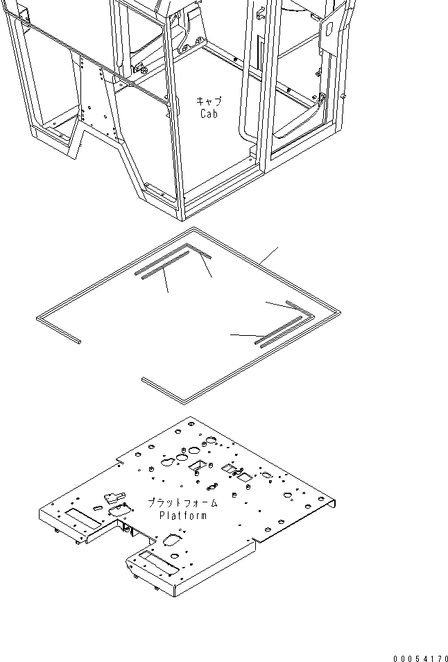 Схема запчастей Komatsu GD675-3E0 - КАБИНА (УПЛОТНЕНИЕ) КАБИНА ОПЕРАТОРА И СИСТЕМА УПРАВЛЕНИЯ