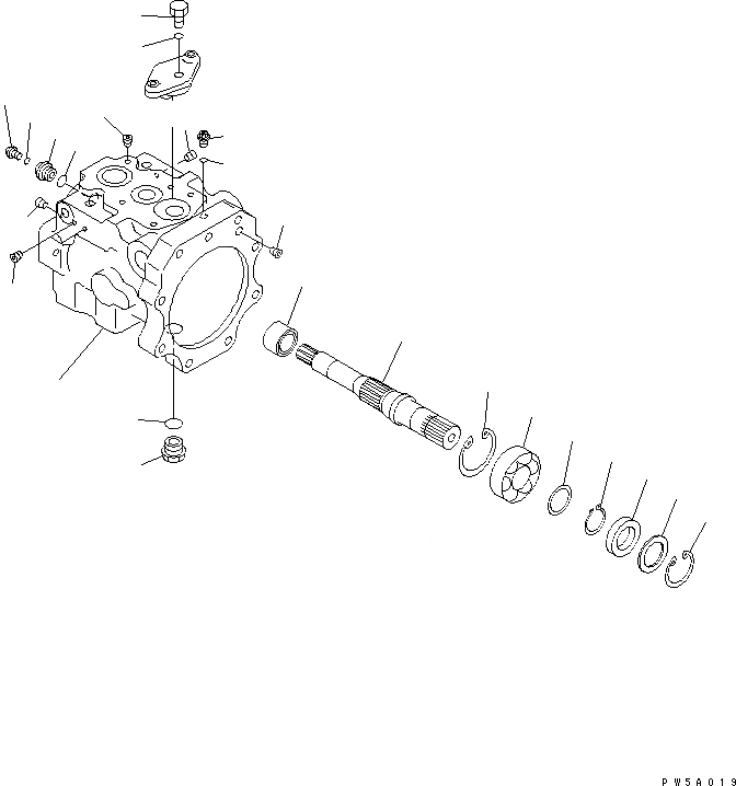 Схема запчастей Komatsu GD675-3E0 - ОСНОВН. НАСОС (/) ОСНОВН. КОМПОНЕНТЫ И РЕМКОМПЛЕКТЫ
