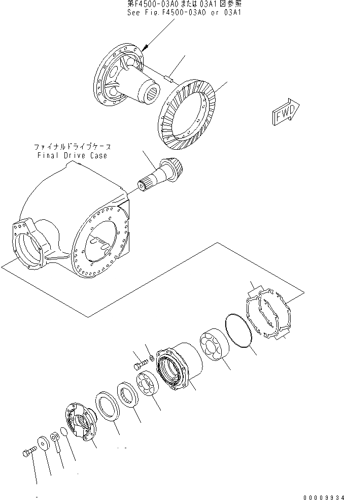 Схема запчастей Komatsu GD675-3A - ЗАДН. МОСТ (КОНЕЧНАЯ ПЕРЕДАЧА) (КОНИЧЕСКАЯ ПЕРЕДАЧА) ТРАНСМИССИЯ