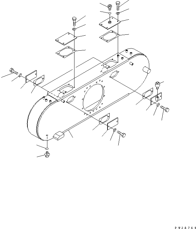 Схема запчастей Komatsu GD675-3A - ЗАДН. МОСТ (СДВОЕНН. КОРПУС¤ ПРАВ.) (бЛОК. ДИФФЕРЕНЦИАЛА ТИП) ТРАНСМИССИЯ