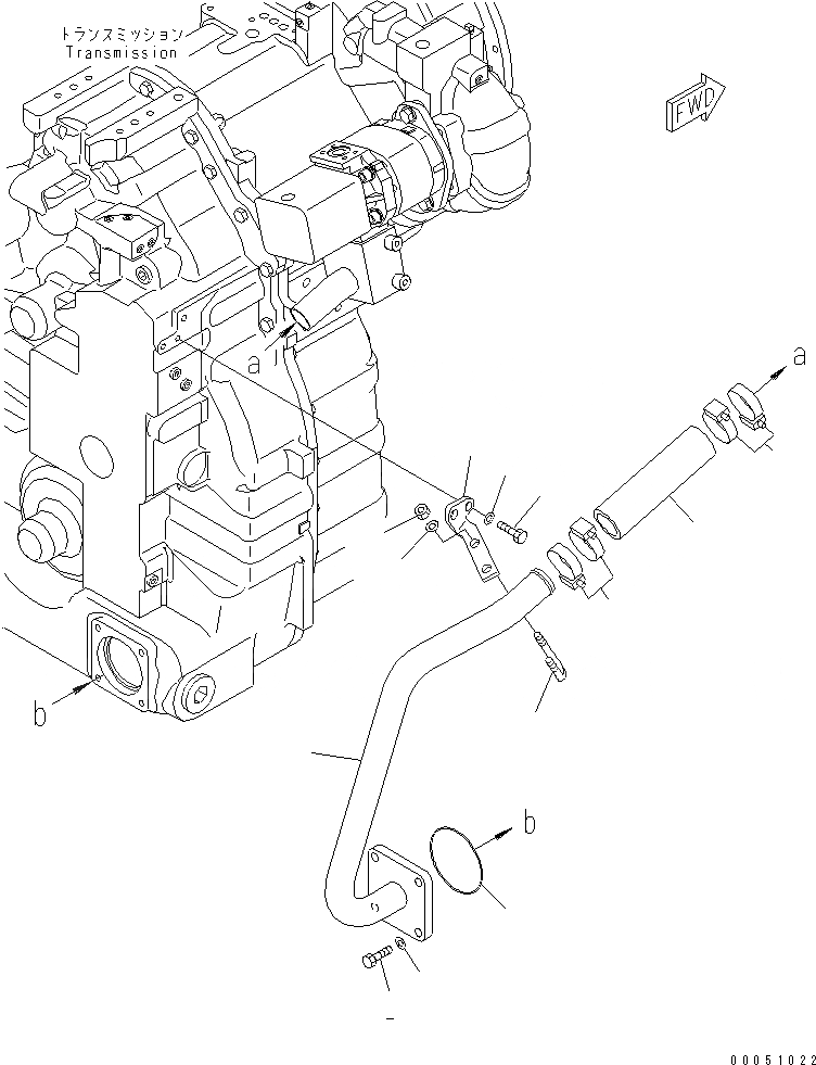 Схема запчастей Komatsu GD675-3A - ГИДРОЛИНИЯ ТРАНСМИССИИ (бЛОК. ДИФФЕРЕНЦИАЛА ТИП) (ЕС NOISE REGULATION ARRANGEMENT ) (/)(№-) ТРАНСМИССИЯ
