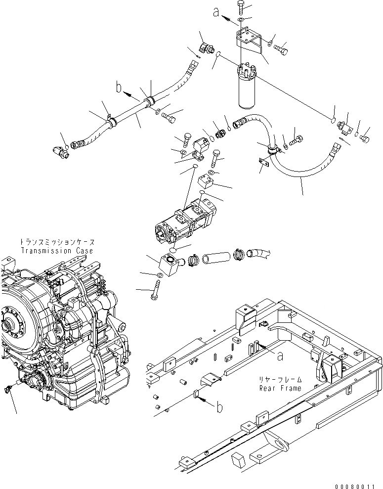 Схема запчастей Komatsu GD675-3A - ГИДРОЛИНИЯ ТРАНСМИССИИ (бЛОК. ДИФФЕРЕНЦИАЛА ТИП) (ЕС NOISE REGULATION ARRANGEMENT ) (/)(№-) ТРАНСМИССИЯ