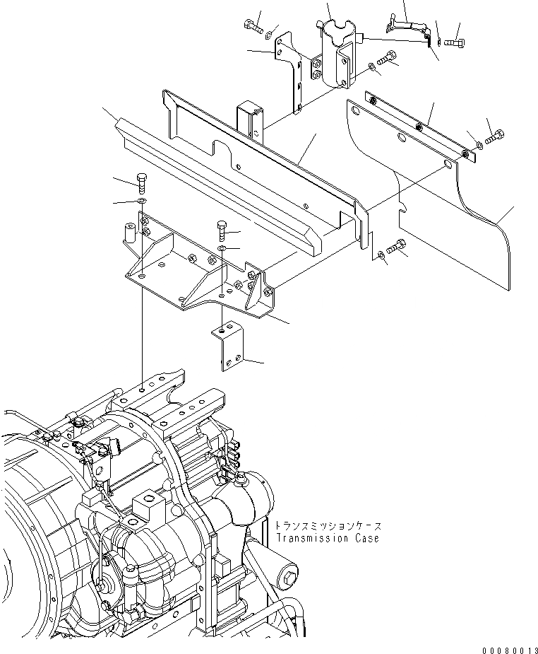 Схема запчастей Komatsu GD675-3A - ТРАНСМИССИЯ (КРЫШКАAND ЩИТКИ)(№-) ТРАНСМИССИЯ