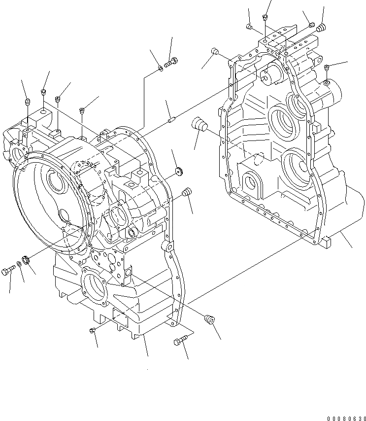 Схема запчастей Komatsu GD675-3A - ТРАНСМИССИЯ (КОРПУС) (ЕС NOISE REGULATION ARRANGEMENT )(№-) ТРАНСМИССИЯ