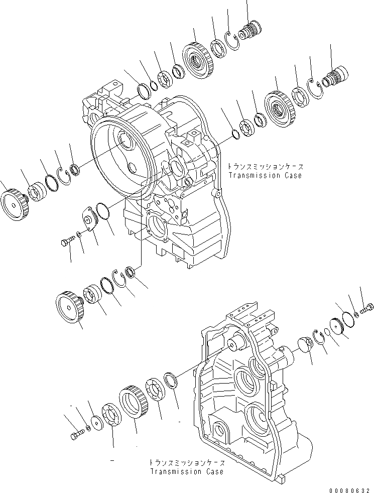 Схема запчастей Komatsu GD675-3A - ТРАНСМИССИЯ (P.T.O И ЛЕНИВЕЦ) (ЕС NOISE REGULATION ARRANGEMENT )(№-) ТРАНСМИССИЯ