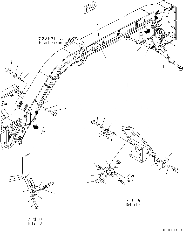 Схема запчастей Komatsu GD675-3A - РУЛЕВ. УПРАВЛЕНИЕ ЛИНИЯ (ГИДРАВЛИКА РУЛ. УПРАВЛЕНИЯ) (С ГИДРАВЛ ВЕНТИЛЯТОР)(№-) ГИДРАВЛИКА