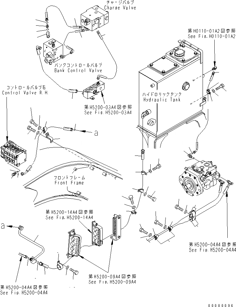 Схема запчастей Komatsu GD675-3A - ОСНОВН. ТРУБЫ (L.S. ТРУБЫ) (С ГИДРАВЛ ВЕНТИЛЯТОР) (/)(№-) ГИДРАВЛИКА