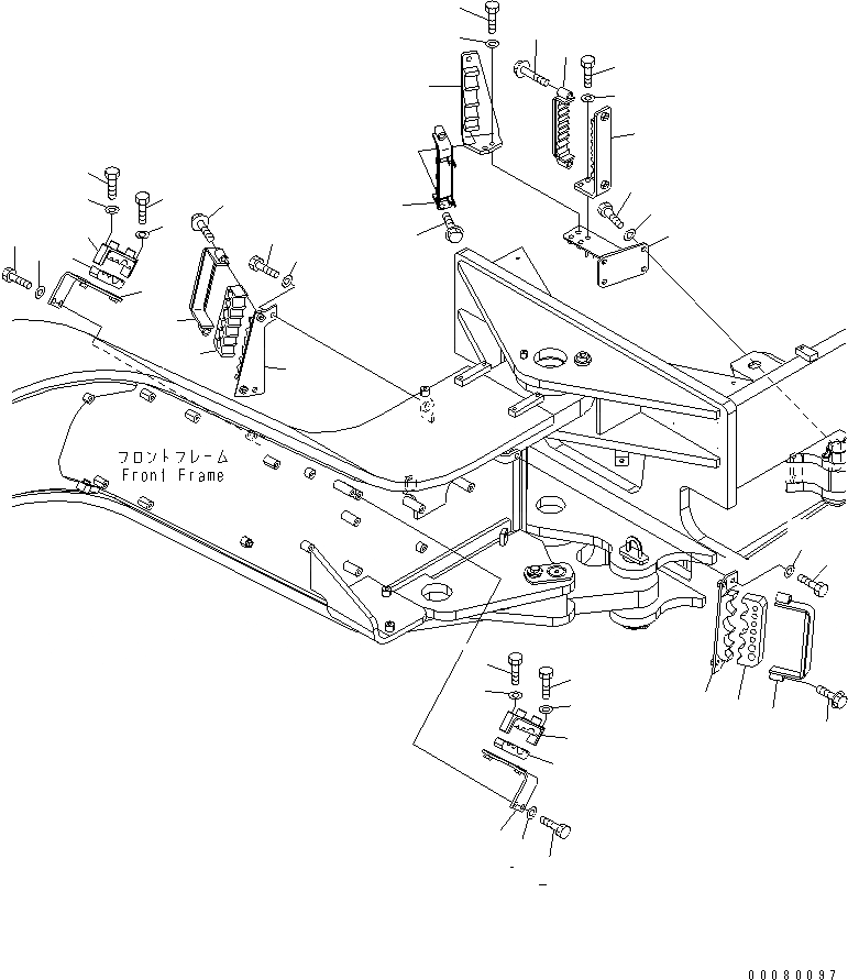 Схема запчастей Komatsu GD675-3A - ОСНОВН. ТРУБЫ (ЭЛЕМЕНТЫ КРЕПЛЕНИЯ¤ ДЛЯ ТРУБЫ) (ЛЕВ.) (С ГИДРАВЛ ВЕНТИЛЯТОР)(№-) ГИДРАВЛИКА