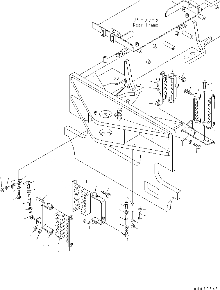 Схема запчастей Komatsu GD675-3A - ОСНОВН. ТРУБЫ (ЭЛЕМЕНТЫ КРЕПЛЕНИЯ¤ ДЛЯ ТРУБЫ) (ПРАВ.) (С ГИДРАВЛ ВЕНТИЛЯТОР)(№-) ГИДРАВЛИКА