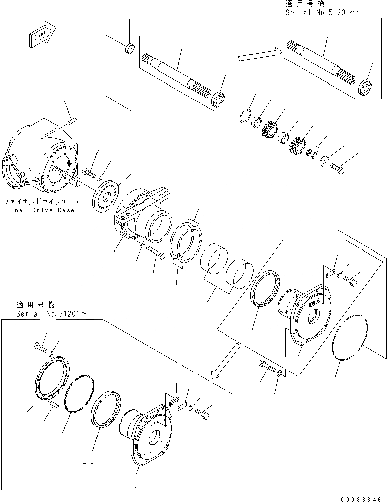 Схема запчастей Komatsu GD675-3 - ЗАДН. МОСТ (КОНЕЧНАЯ ПЕРЕДАЧА) (ГТР ВАЛ) (NO SПАЛЕЦ ДИФФЕРЕНЦ.) ТРАНСМИССИЯ