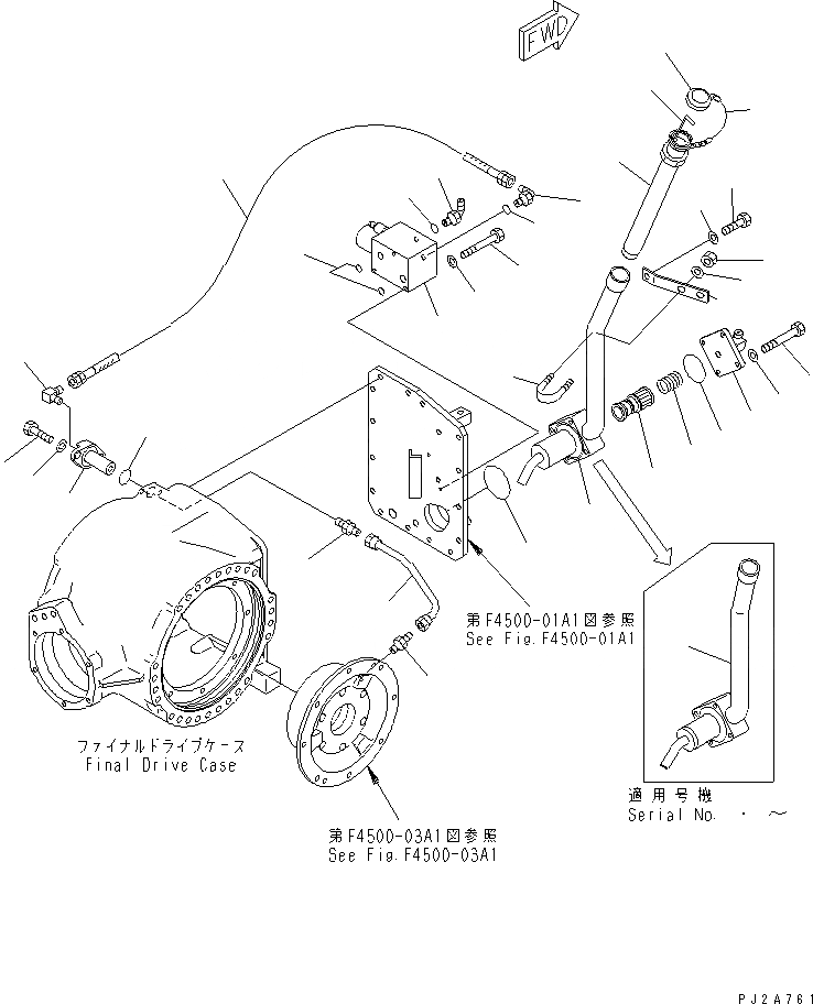Схема запчастей Komatsu GD675-3 - ЗАДН. МОСТ (КОНЕЧНАЯ ПЕРЕДАЧА) (НАПОЛНИТЕЛЬ ТРУБКА) (бЛОК. ДИФФЕРЕНЦИАЛА ТИП)(№-) ТРАНСМИССИЯ