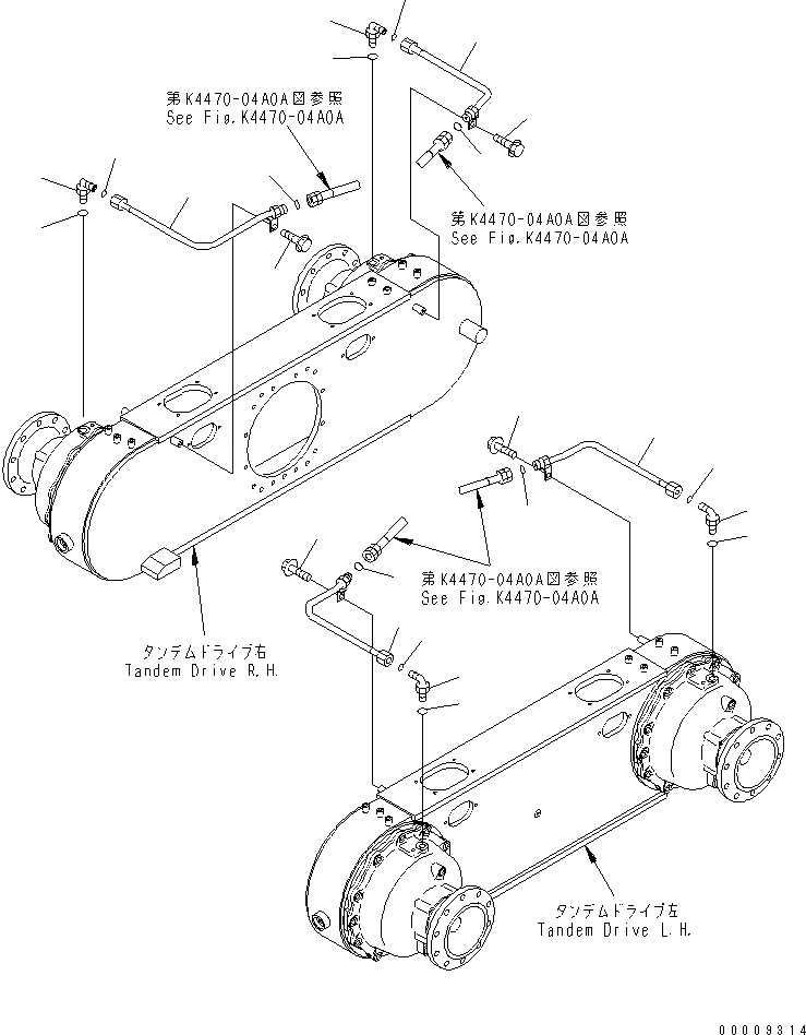 Схема запчастей Komatsu GD675-3 - ЗАДН. МОСТ (СДВОЕНН. ПРИВОД) (ТОРМОЗНАЯ ГИДРОЛИНИЯ)(№-) ТРАНСМИССИЯ