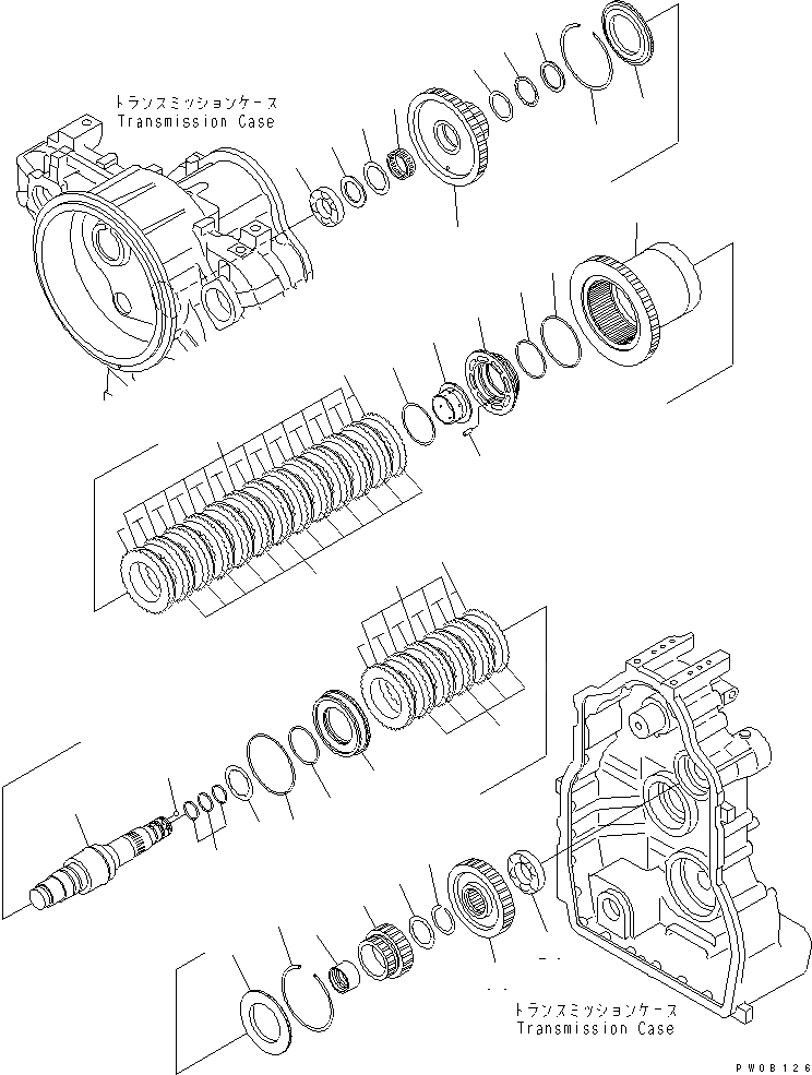 Схема запчастей Komatsu GD675-3 - ТРАНСМИССИЯ (ПЕРЕД. ВЫС. И 1 МУФТА) ТРАНСМИССИЯ