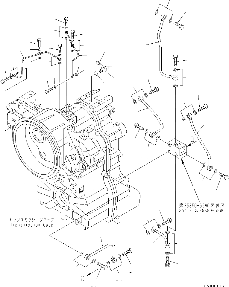 Схема запчастей Komatsu GD675-3 - ТРАНСМИССИЯ (ТРУБЫ) (/) ТРАНСМИССИЯ