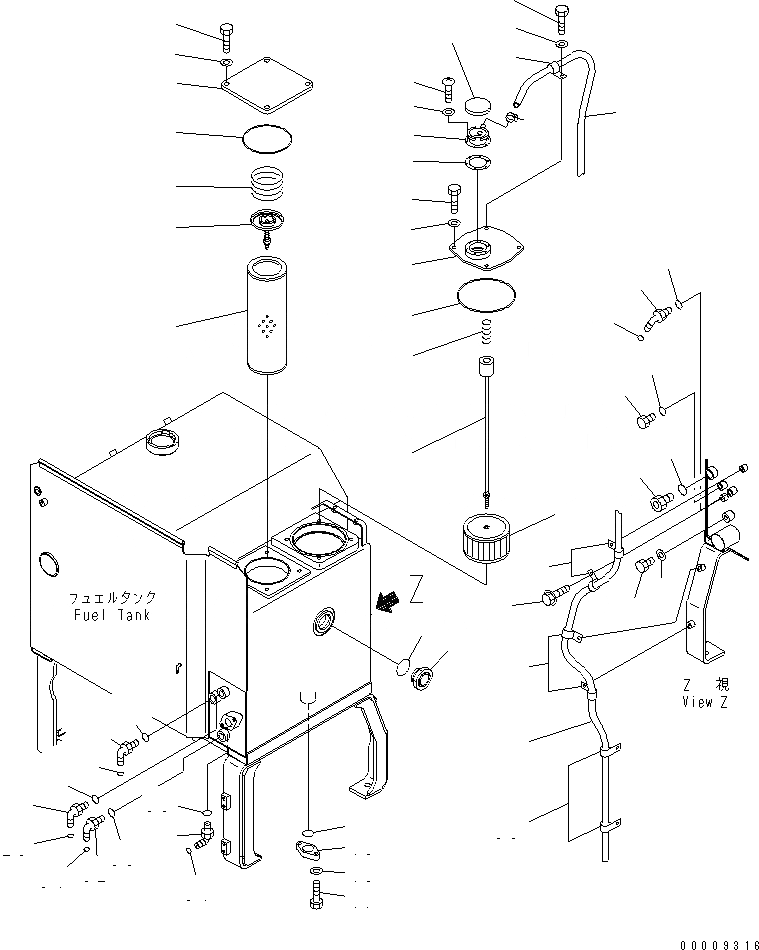 Схема запчастей Komatsu GD675-3 - ГИДР. БАК. (АКСЕССУАРЫ)(№-) ГИДРАВЛИКА