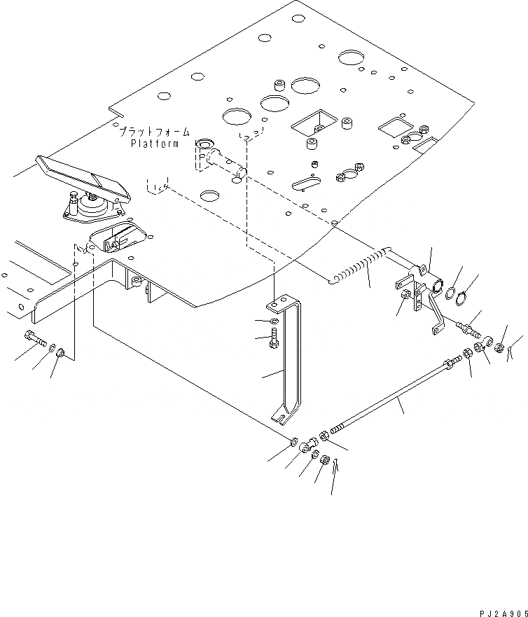 Схема запчастей Komatsu GD675-3 - АКСЕЛЕРАТОР РЫЧАГ (/)(№-) КАБИНА ОПЕРАТОРА И СИСТЕМА УПРАВЛЕНИЯ