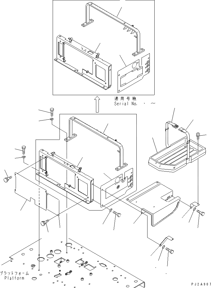 Схема запчастей Komatsu GD675-3 - СИДЕНЬЕ ОПЕРАТОРА КОРПУС(№-) КАБИНА ОПЕРАТОРА И СИСТЕМА УПРАВЛЕНИЯ