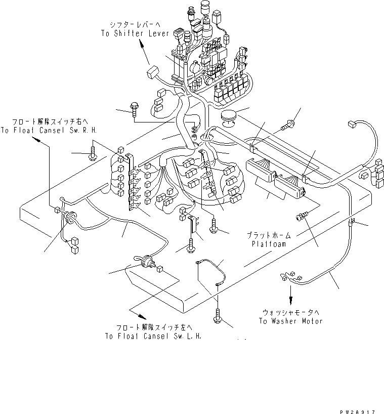 Схема запчастей Komatsu GD675-3 - ПОЛ Э/ПРОВОДКА И Э/ПРОВОДКА ТРАНСМИССИИ(№-.) КАБИНА ОПЕРАТОРА И СИСТЕМА УПРАВЛЕНИЯ