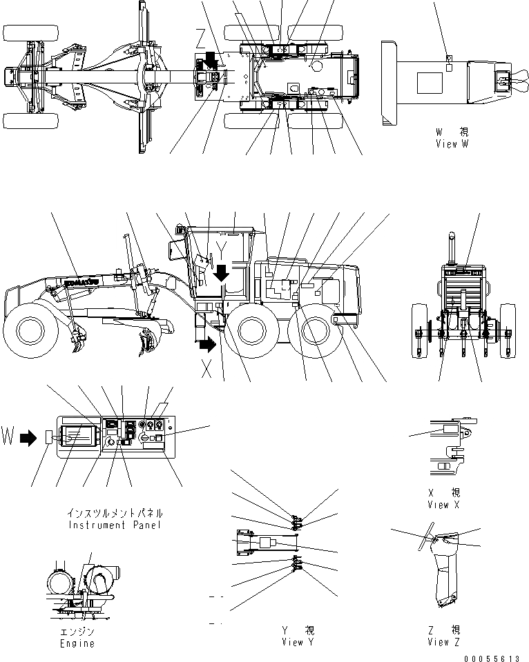 Схема запчастей Komatsu GD675-3 - МАРКИРОВКА (США ДЛЯ ДИФФЕРЕНЦ.)(№8-) МАРКИРОВКА