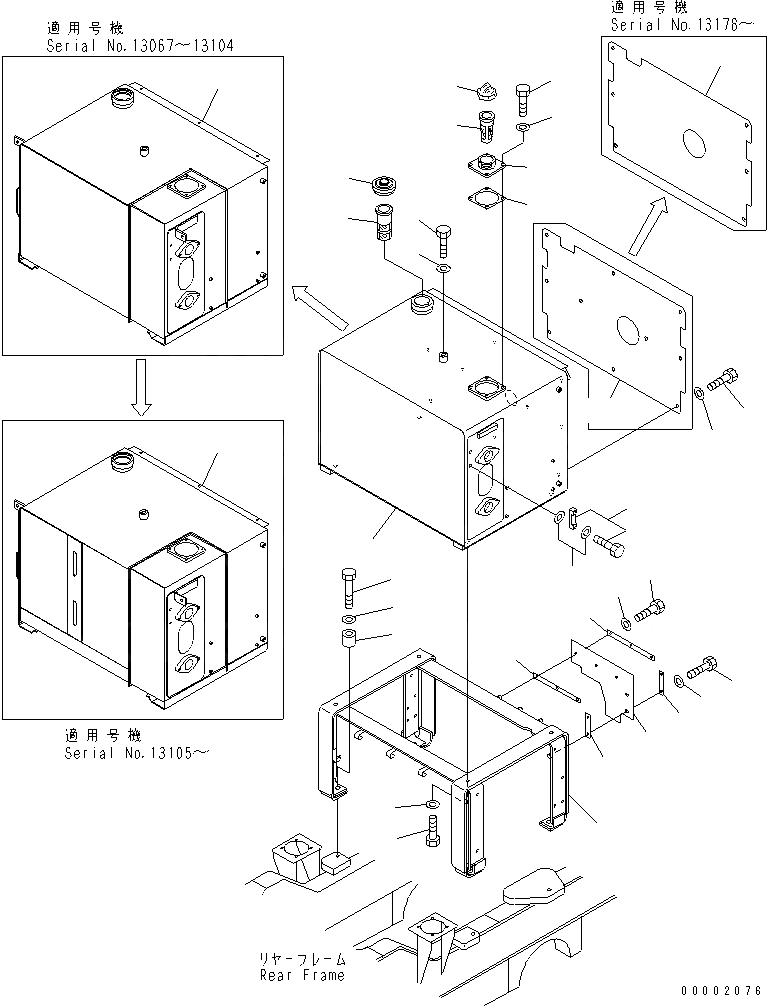 Схема запчастей Komatsu GD705A-4A-N - ТОПЛИВН. И ГИДР. БАК. КОМПОНЕНТЫ ДВИГАТЕЛЯ И ЭЛЕКТРИКА