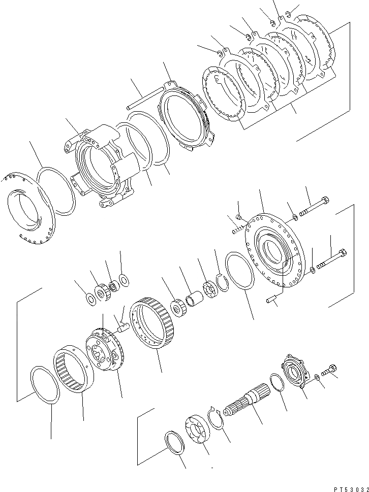 Схема запчастей Komatsu GD705A-4A-N - ТРАНСМИССИЯ (РЕВЕРС МУФТА) СИЛОВАЯ ПЕРЕДАЧА