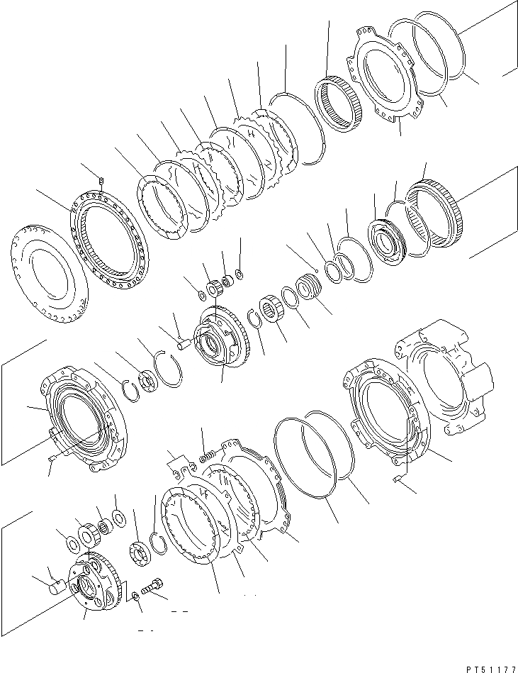 Схема запчастей Komatsu GD705A-4A-N - ТРАНСМИССИЯ (1 И 2 МУФТА) СИЛОВАЯ ПЕРЕДАЧА